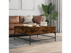 Table basse chêne fumé 95x95x45 cm bois d'ingénierie et métal 35253ZUNW