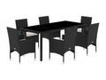 Ensemble à manger de jardin et coussins 7 pièces noir rotin Calmetop 33291LLDD