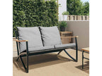 Banc de jardin avec coussins 120 cm noir acier 78914DBJR