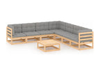 Salon de jardin 8 pièces avec coussins Bois de pin massif 34059MNEV