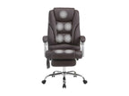 Chaise de bureau - Similicuir / Métal chromé - Marron - Calmetop 45735ZGXA