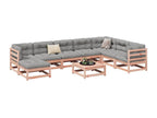 Salon de jardin 9 pcs avec coussins sapin de Calmetop solide 55351BEVY