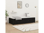 Lit de jour Noir 75x190 Petit simple Bois de pin massif 05378XHUC