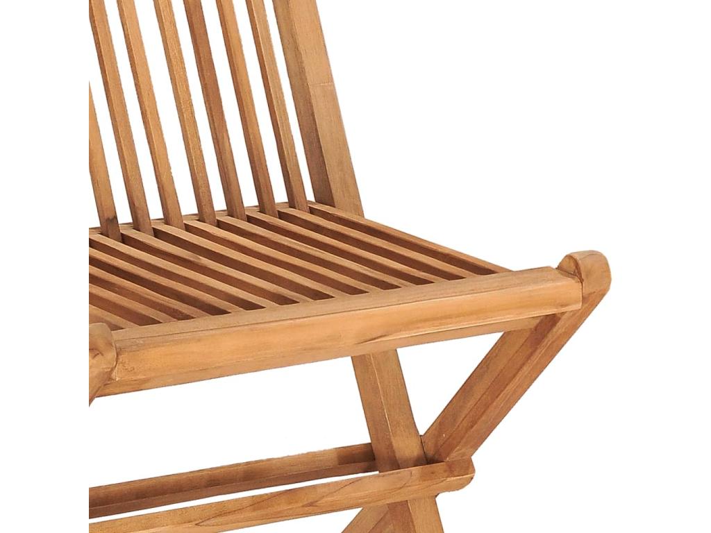 Mobilier de dîner d'extérieur pliable avec coussin 3 pcs Teck 46 17965ZLWU