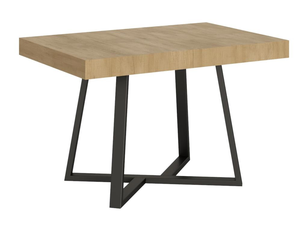 Table extensible 90x130/390 cm Calmetop chêne nature pieds anthracite 84595MUAF