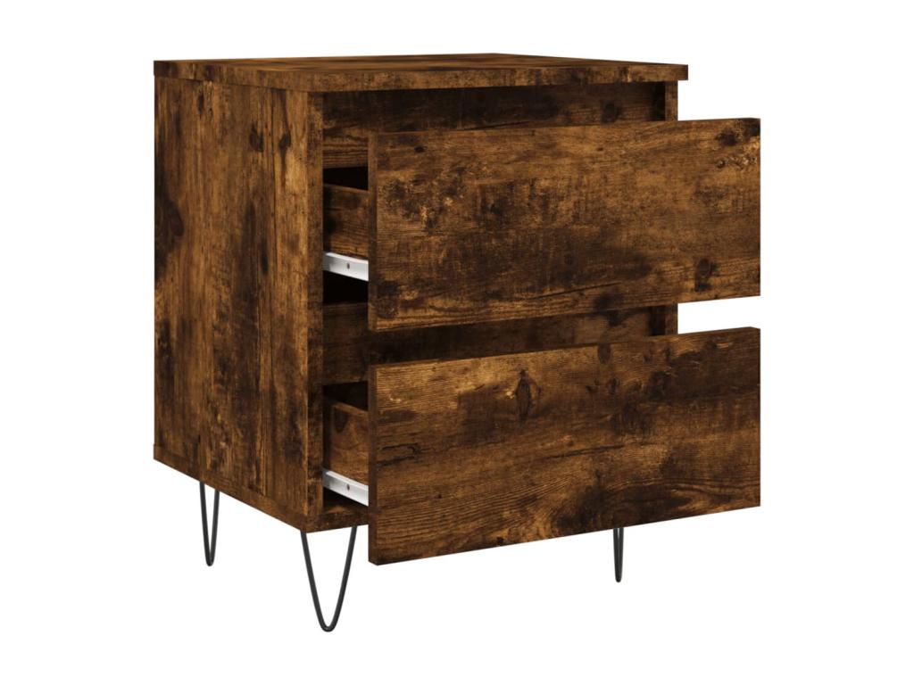 Tables de chevet 2 pcs chêne fumé 40x35x50 bois ingénierie 26211LONF