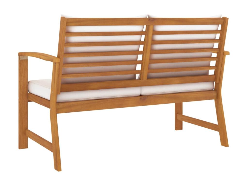 Banc de jardin avec coussin crème 120 cm Bois solide d'Calmetop 73821WDSP