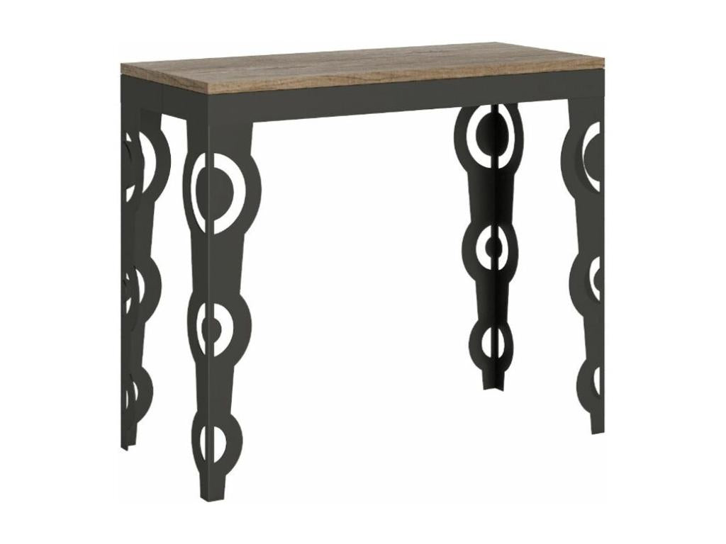 Console extensible style oriental Agadir 90x40-196 ou 90x40-300-Couleur Naturel-3 rallonges 78304URUA