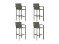 Ensemble de bar d'extérieur 5 pcs accoudoir Résine tressée Gris 81546AXEC
