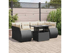 Salon de jardin 7 pièces avec coussins noir résine tressée 31389FLDE