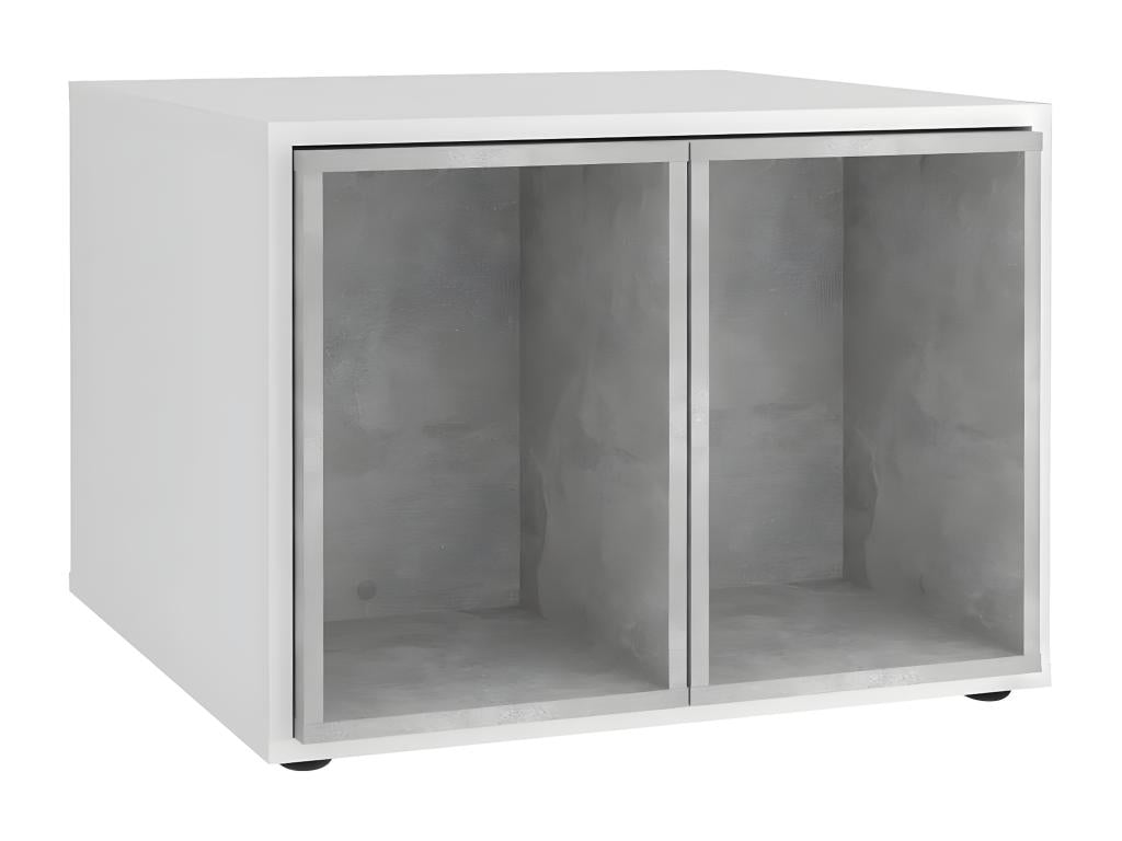 Calmetop Table basse avec 2 tables d'appoint 67.5x67.5x50 Blanc et béton 61125ZBCH