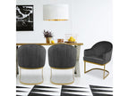 Fauteuil en Velours Design Calmetop 71cm Noir 65940YAZO