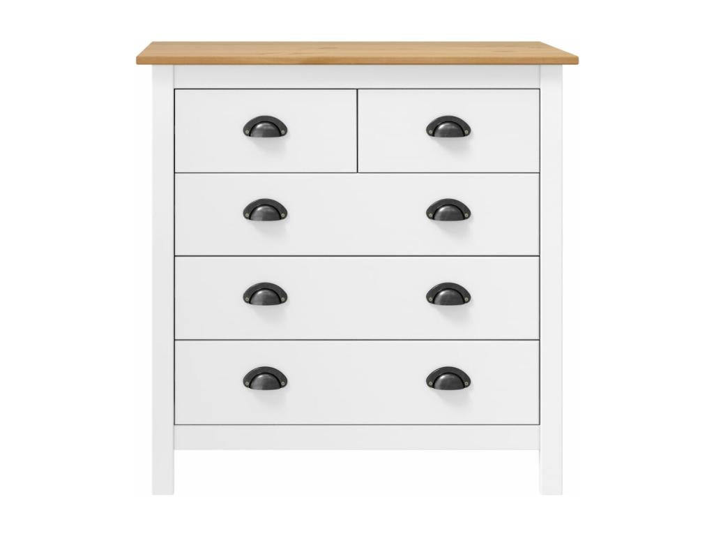 Buffet Calmetop Blanc 79x40x80 cm Bois de pin solide 97578FIJT