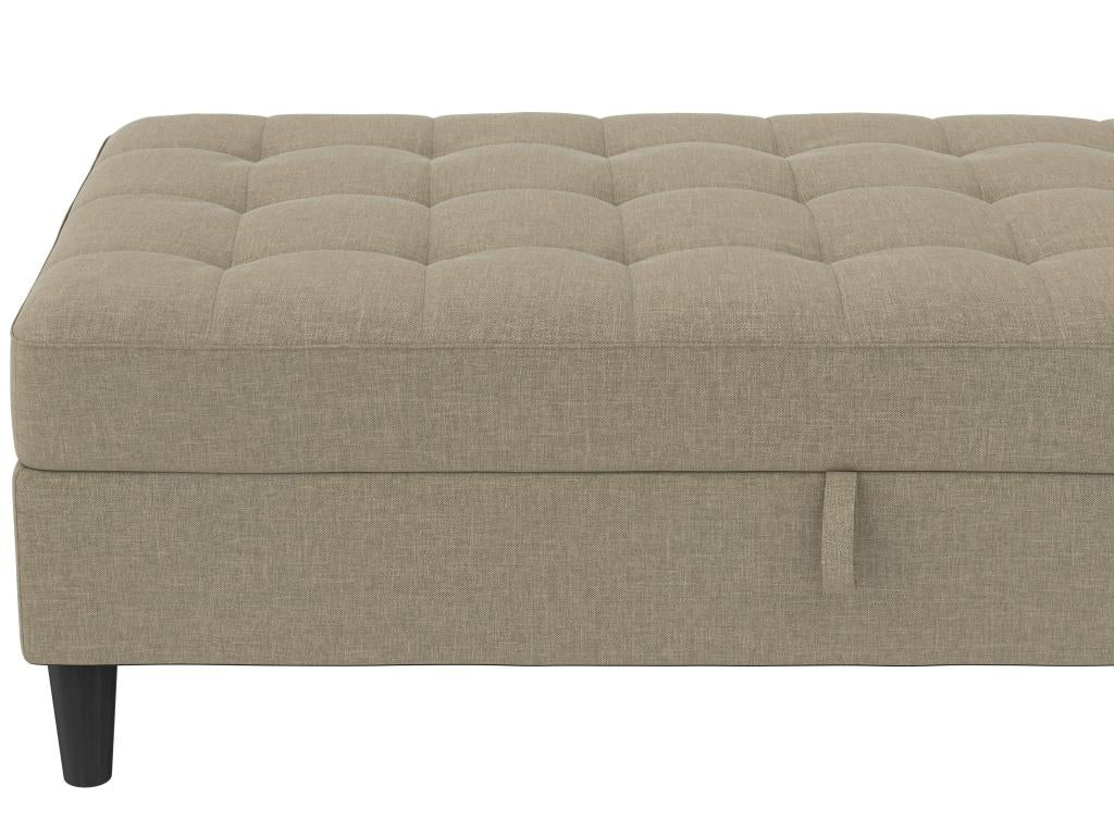Presley - Pouf avec rangement en tissu cappuchino 95425ABFH