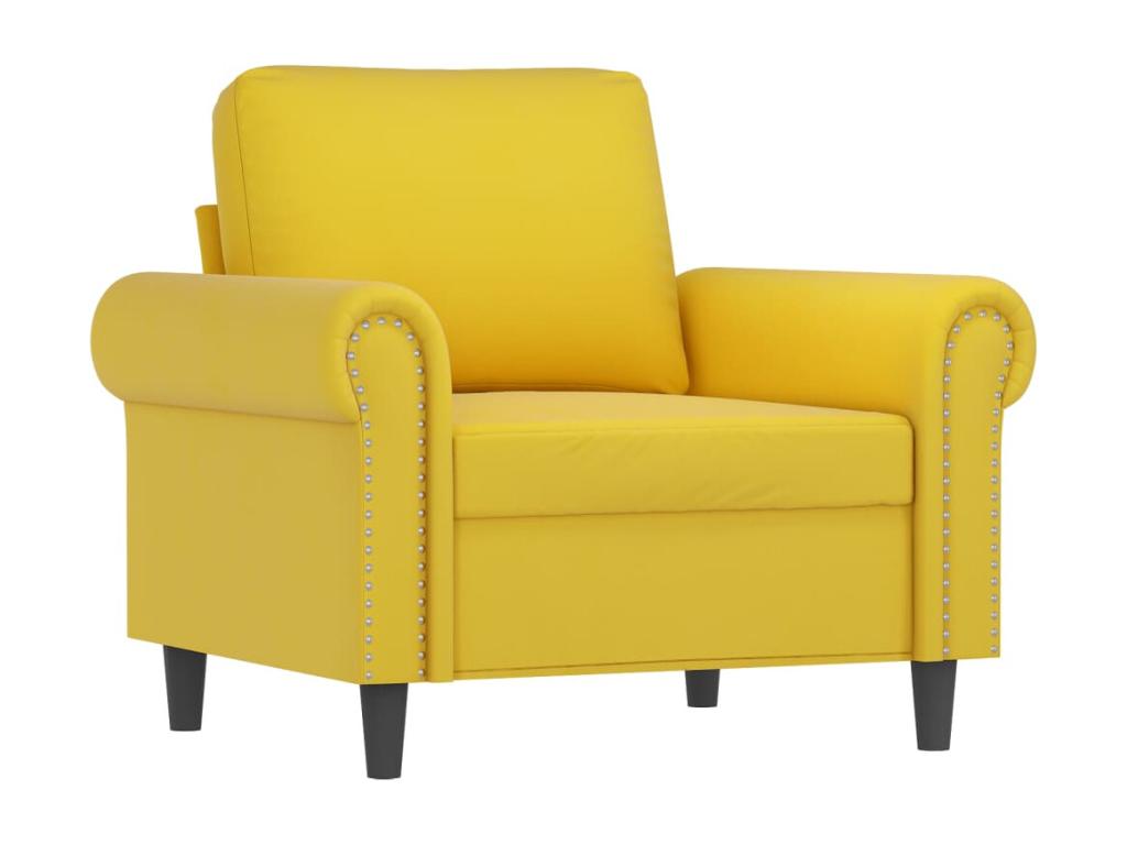 Ensemble de canapés 3 pièces avec coussins Jaune Velours 63195RCBK
