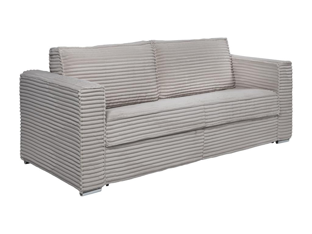 Canapé 4 places convertible express en velours tricoté grosses côtes gris clair - Couchage à Nidchicshop larges 160 cm - Matelas 22 cm Nidchicshop 25842KHMY