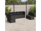 Salon de jardin 8 pcs avec coussins noir résine tressée 17520DTUF