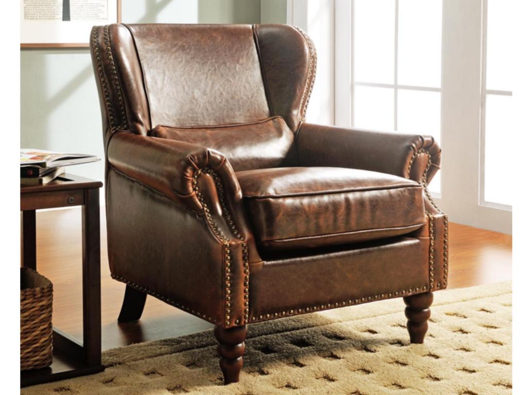 Fauteuil cuir Calmetop - Marron 91344IOJM