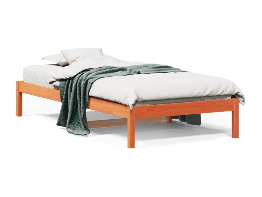 Lit de jour cire marron 90x190 cm bois de pin massif 37808TFPX