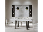 Table extensible 90x180/284 cm Bridge Frêne Blanc cadre Anthracite 86031MPME