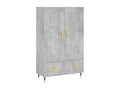 Buffet haut gris béton 69.5x31x115 cm bois d'ingénierie 55516MIPD