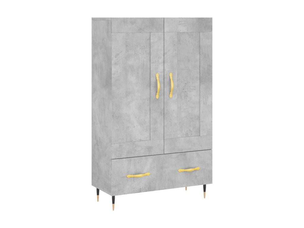 Buffet haut gris béton 69.5x31x115 cm bois d'ingénierie 55516MIPD