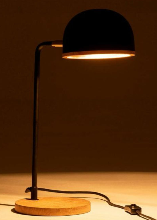 Lampe de Bureau Design en Métal Calmetop 48cm Noir 67770HVHK