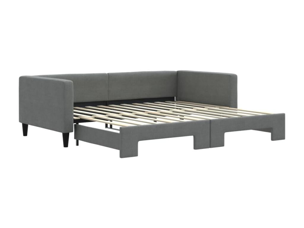 Lit de jour avec gigogne sans matelas gris foncé 100x200 cm 77763UFPV