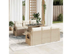 Salon de jardin avec coussins 7 pièces beige résine tressée 57019NHMB
