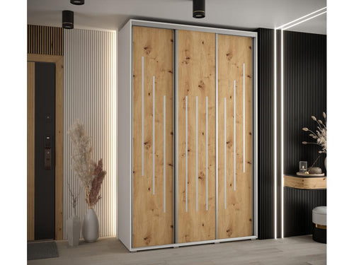 ARMOIRE Nidchicshop 8 À PORTES COULISSANTES 235.2/150/60 3 portes Blanc/Nidchicshop/Argent 40015ZZNO