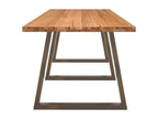 Table à manger marron clair bois de chêne massif rectangulaire 67919VWVJ