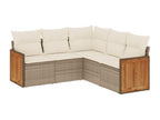 Salon de jardin avec coussins 5 pièces beige résine tressée 09027CKXT