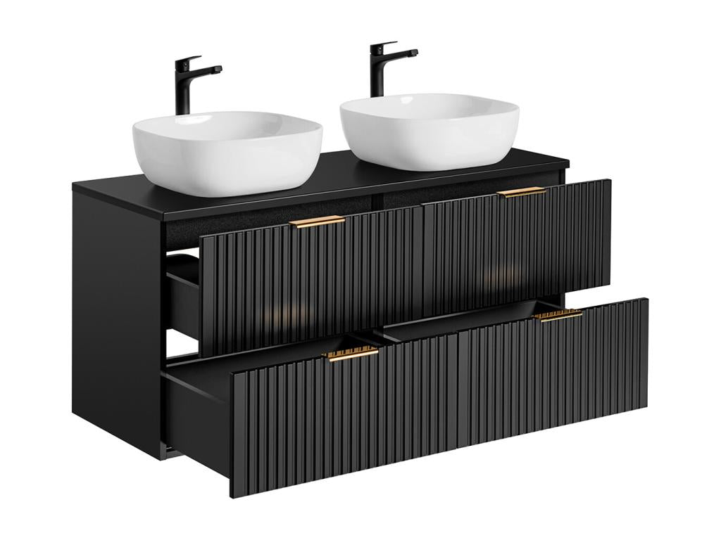 Meuble double vasque 120cm Nidchicshop Noir 94051CEHD