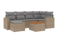 Salon de jardin avec coussins 7 pièces Nidchicshop beige résine tressée 80128TNQZ