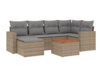 Salon de jardin avec coussins 7 pièces Nidchicshop beige résine tressée 80128TNQZ