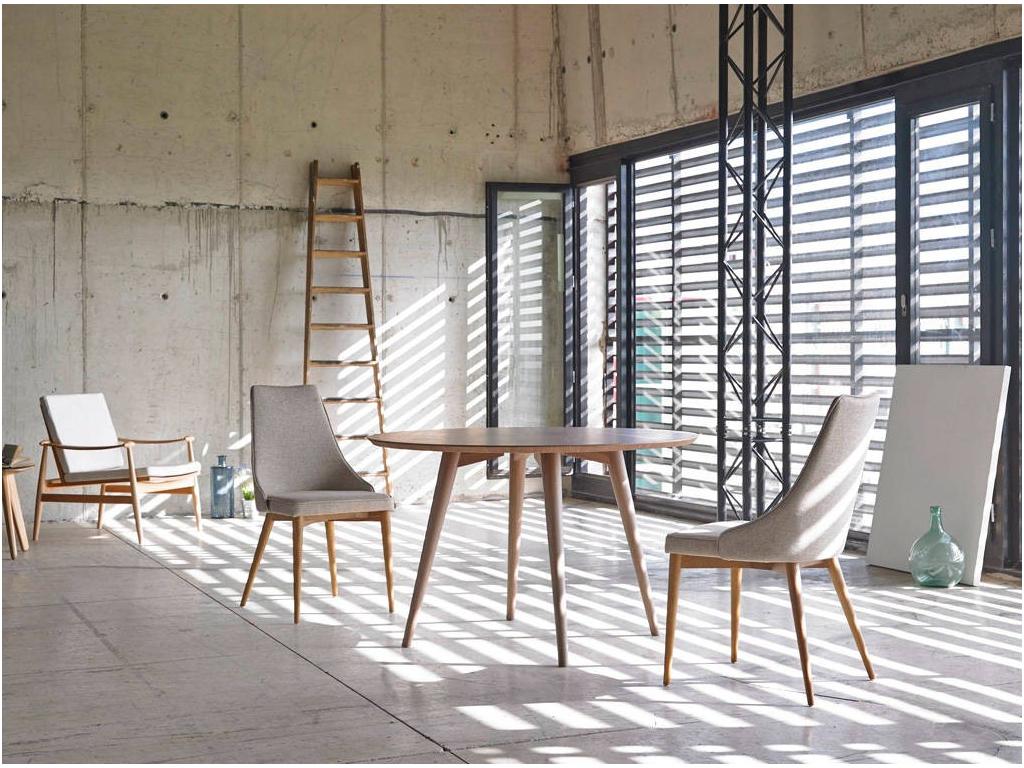 Chaise bois de frêne couleur noyer et tissu Calmetop - Lot de 2-Couleur Calmetop 03 90247OTDW