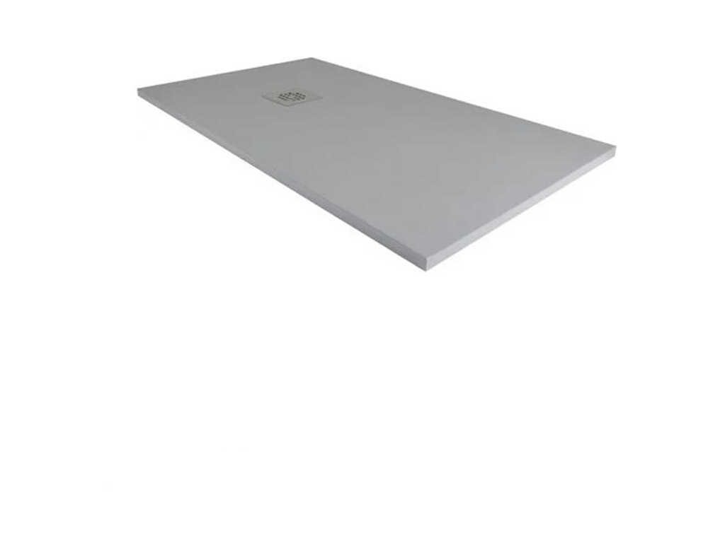 Receveur de Douche 70x75 cm Ligne Calmetop Extra Fin Gris Foncé Calmetop 7005 en Résine Synthétique et Poudre de Marbre Avec Drain Libre 36304YRFS