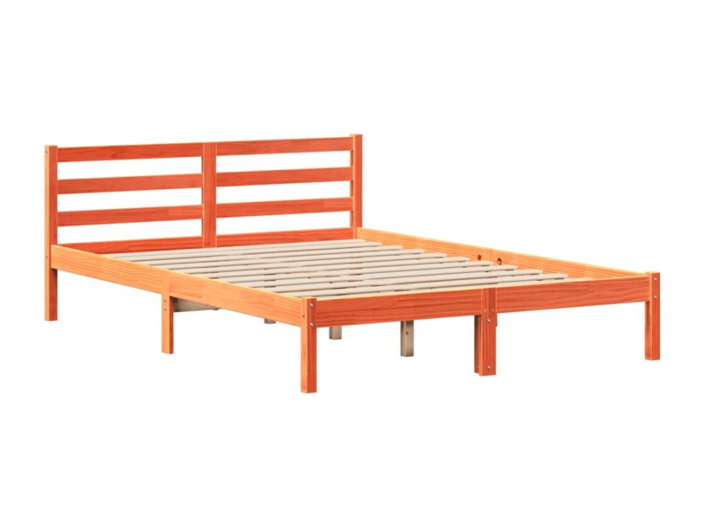 Cadre de lit sans matelas cire marron 160x200cm bois pin massif 99691AYEL