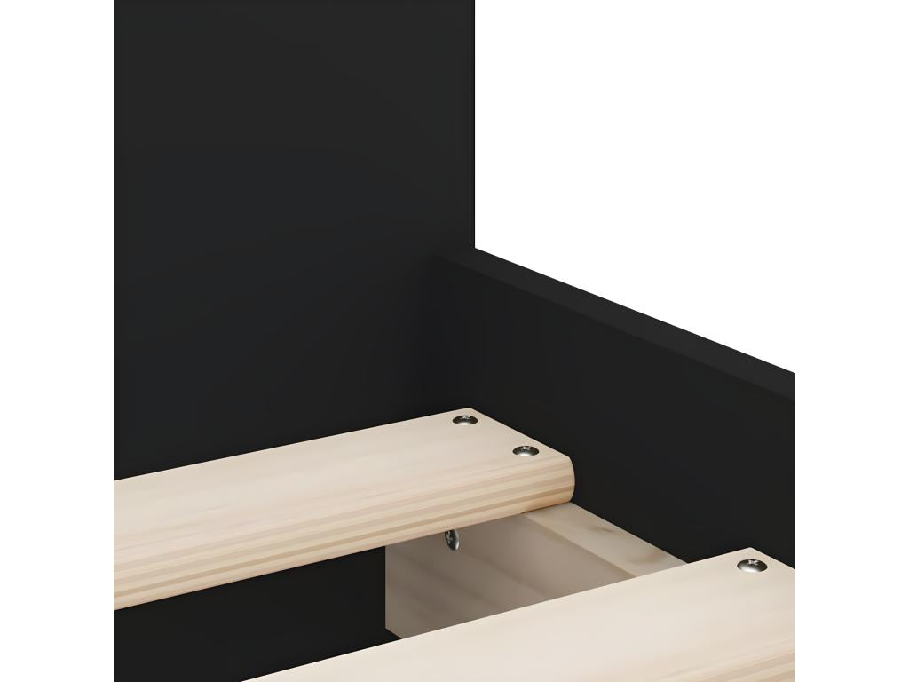 Cadre de lit avec tiroirs sans matelas noir 90x200 cm 70576DQWW