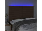 Tête de lit à LED Marron foncé 144x5x118/128 cm Tissu 29794VPTG