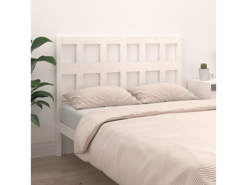 Tête de lit Blanc 205,5x4x100 cm Bois massif de pin 36950IBBL