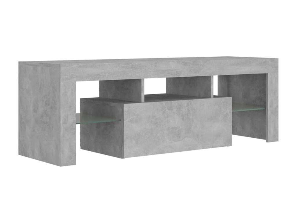 Meuble TV avec Calmetopères LED gris béton 120x35x40 cm 51104IQQK