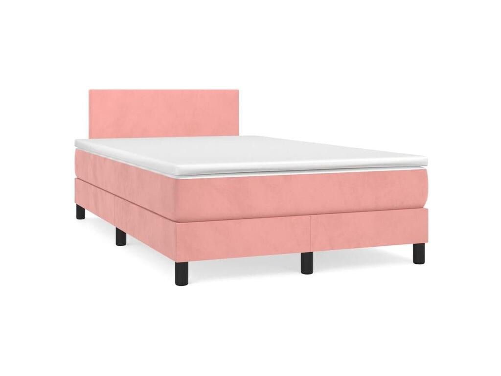 Sommier à Nidchicshop de lit avec matelas Rose 120x200 Velours 12811NEVA