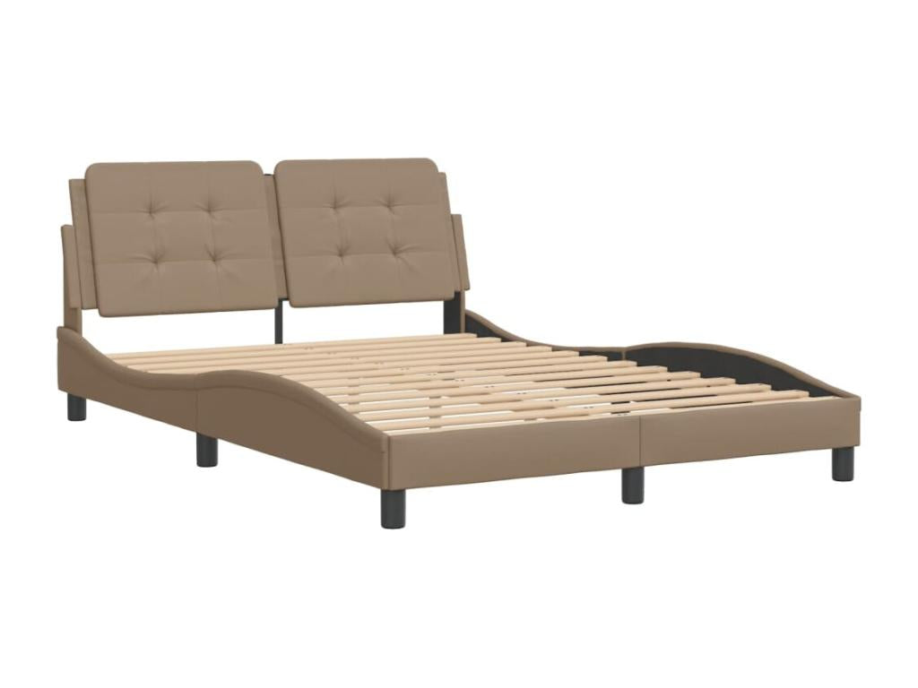 Cadre de lit avec tête de lit Cappuccino 140x190 cm Similicuir 10946NGRN