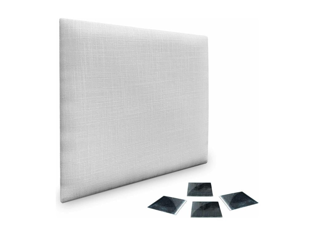 Calmetop Ensemble de 1 Panneau mural en lin autocollant absorption acoustique protection contre les chocs et têtes de lit Blanc 60x60cm x1 31670JPVG