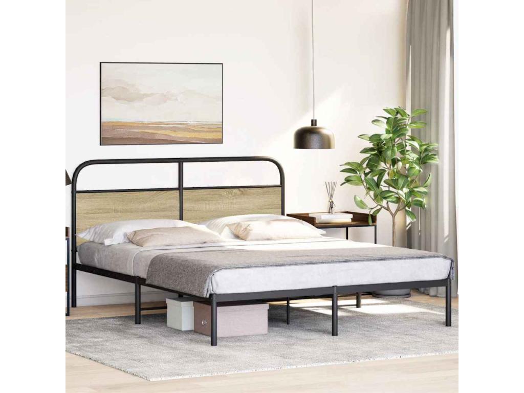 Cadre de lit sans matelas 160x200 cm chêne Nidchicshop 97014AOTJ