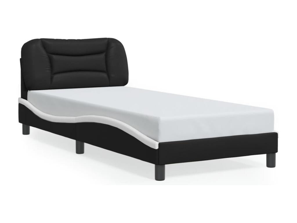 Cadre de lit sans matelas noir et blanc 80x200 cm similicuir 86517WDBN