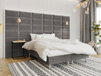 Lit continental Bohometop 101 Double Continental Gris 180x200 Tapisserie 180x200x47cm 66584LJMC