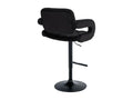 Tabouret de bar - Velours / Métal noir mat - Noir - Bohometop 89395RSMO