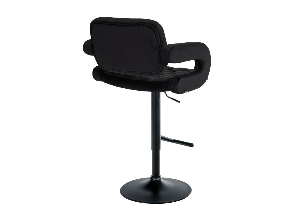 Tabouret de bar - Velours / Métal noir mat - Noir - Bohometop 89395RSMO